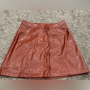 Kori Brown Vegan Leather Skirt medium